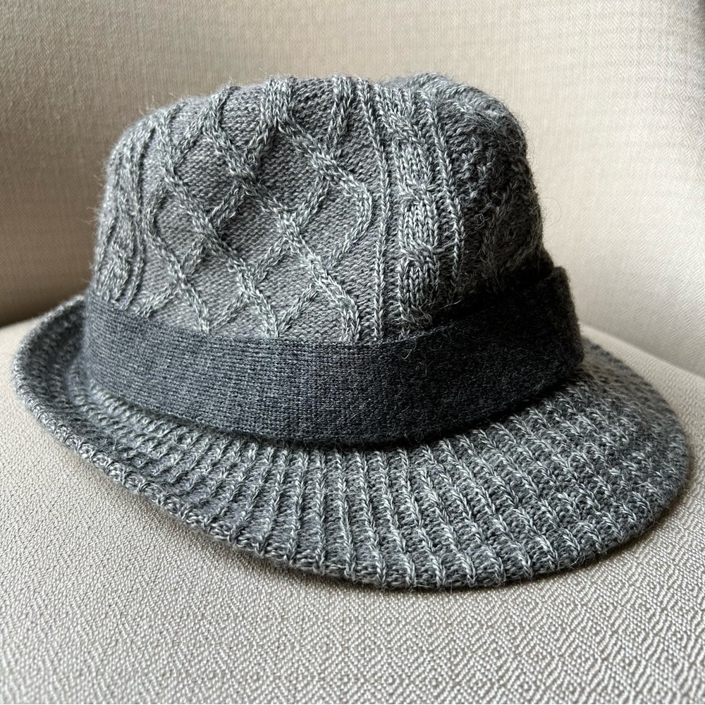 23-Ku Men’s Gray Wool Blend Fedora Size M